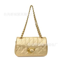 thumbnail for C's Embroidery Thread Bag Women's Bag 2025 New Quilted Stripesd Small Fragrant Chain Bag High Quality Single Shoulder Crossbody Bag