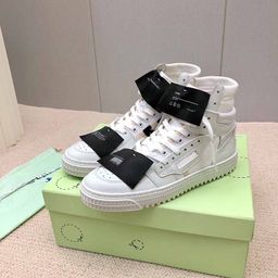 thumbnail for Foreign trade Europe and the United States OFF fashion brand casual board shoes for men and women sports youth hip hop white breathable high-top lovers shoes ow