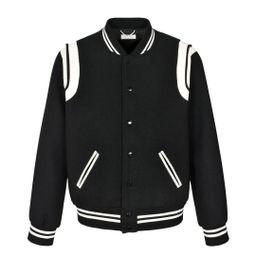 thumbnail for Correct version YS home 25FW autumn and winter new classic leather black and white baseball collar jacket jacket Amazon cross-border