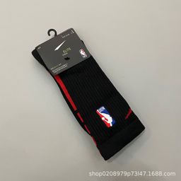 thumbnail for 19 novas meias de basquete longas de elite da NBA bordadas, meias esportivas masculinas de elite americana de cano alto com fundo de toalha espessado