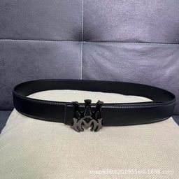 thumbnail for Belt Men&#039s Amini letter smooth buckle lychee pattern men&#039s business casual all-Match belt cross-border live wholesale