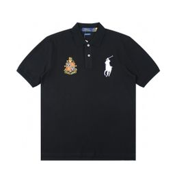 thumbnail for in stock high quality RL Raff Two Buckle POLO Shirt New Lapel Cotton Short-sleeved T-shirt Paul Men's Short-sleeved T Embroidered