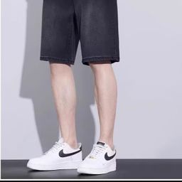 thumbnail for Summer Tencel Straight-Leg Denim Shorts Men&#039;s New American High Street Versatile Trendy Loose Mid-Length Shorts