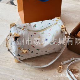 thumbnail for White Tri-color Soft Box Gu Ailing Same Style White Color Box Bag Genuine Leather Small Square Bag 2025 New High-end Women&#039;s Bag