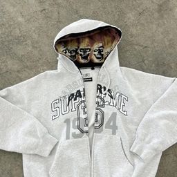 thumbnail for Zipper cardigan 2024 new cross-border 1994 english print national tide treasure boy hoodie wholesale