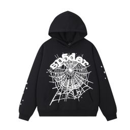 thumbnail for Beautiful Trendy Men&#039s and Women&#039s 555555 Spider Web Foam Printed Hip-Hop Loose fleece-lined Hooded Sweat suit