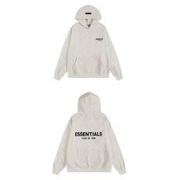 thumbnail for New Fear of God Essentials Flocked Letters Men's and Women's Casual Loose Velvet Hooded Sweatshirt Trendy
