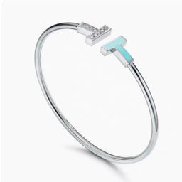 thumbnail for 双t1字母开口手镯女V金厚镀玫瑰金克领导白贝母带钻绳结手环礼物