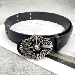 thumbnail for Langrisser Cross Belt Croch Classic Vine Star Men&#039;s Rivet Embossed Trousers Retro Belt Women