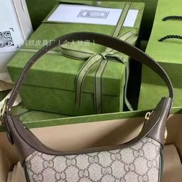 thumbnail for Cross-Border Supply High-Quality Double g Ophidia Mini Croissant Crescent Pea Satchel Armpit Genuine Leather Women's Bag