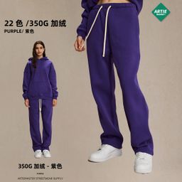 thumbnail for 2025 autumn and winter new products 350g thick straight fleece solid color men's trousers loose athleisure trousers men