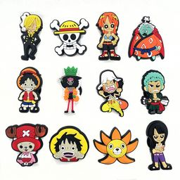 thumbnail for One Piece suit series, cute cartoon hole shoes, shoes, flower shoe buckles, Japanese comics, DIY soft rubber shoes, accessories, accessories