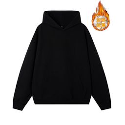 thumbnail for Hooded Wei Yi Men&#039;s New Fashion Brand Heavy 460G Solid Color Cordless fleece-lined Thickened Jacket Men&#039;s Autumn and Winter Hoodie Customization