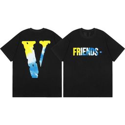 thumbnail for Cross-border fashion brand VLONE JERRY letter big V print men's loose casual short sleeves