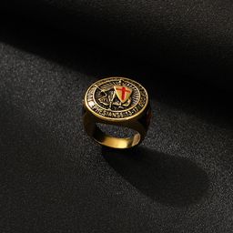 thumbnail for Cross-border European and American Style Retro Templar Shield Cross Titanium Steel Ring Niche Personality Wear Hands-on Jewelry