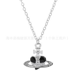 thumbnail for Queen Mother of the West high version Saturn oval pearl necklace female three-dimensional planet pin pendant does not fade clavicle chain