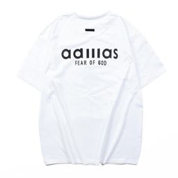 thumbnail for 2025 New Jerry Same Kanye Three-bar Glue Letter American High Street FG Short-sleeved T-shirt for Men and Women Summer Tide
