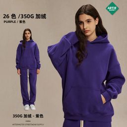 thumbnail for 2025 autumn and winter new loose velvet 350g trendy brand sweatshirt men's oversize thickened hooded trendy brand men's sweatshirt