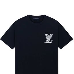 thumbnail for Cross-border V heavy high quality summer men's simple trendy brand print 100% cotton casual short-sleeved T-shirt