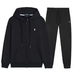 thumbnail for Cotton Men's Rl One-Piece Drop Shipping Embroidered Original Label Hot-Selling Sweatshirt Men's Spring & Fall Hooded Jacket Casual Suit