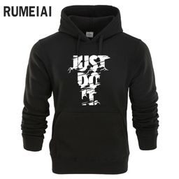 thumbnail for Autumn and winter New just do it European and American men&#039s long sleeve hoodie warm hooded sweatshirt jacket