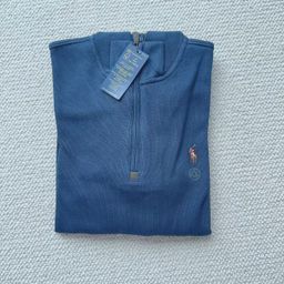 thumbnail for Rl Autumn and Winter New Men's Sweatshirt Business Casual Warm Stand Collar Half Zipper Knitted Sweatshirt Jacket Pony Men's Clothing