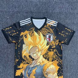 thumbnail for Uniformes de futebol, seleção nacional de manga curta, adolescente japonês Dragon Ball One Piece Luffy Saiyan Dragon Ball Camisa conjunta