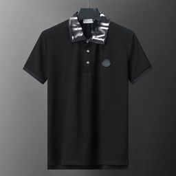 thumbnail for Cross-Border Trendy Brand Export European Station New Polo Shirt Men's Pure Color Business Casual Jacquard Lapel Short Sleeves