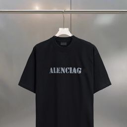 thumbnail for Paris B home front and back spray-painted letters printed short-sleeved aristocratic family men's and women's leisure all-match loose college T-shirt simple te