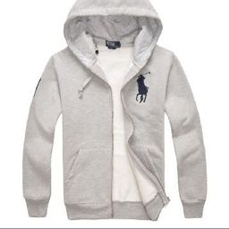 thumbnail for Cross-Border Zipper Sweatshirt Men's Autumn Hoodie Heavyweight Trendy Brand New Pony Logo Embroidered Men's Cardigan Sweatshirt Jacket