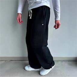thumbnail for 2025 Cross-border European and American retro street trends hip-hop casual elastic waist embroidery pony loose sports slacks