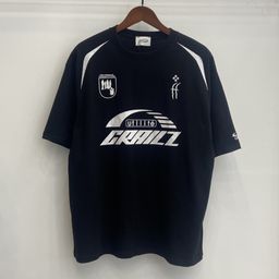 thumbnail for Short-Sleeved Korean Racing Suit Ins Same Retro Jersey Logo Printed Casual Men&#039;s and Women&#039;s Couple T-Shirt Loose Version