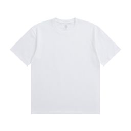thumbnail for 32 Count Double Yarn 250g Pure Cotton T-Shirt Men&#039s Summer Versatile Heavy Short-Sleeved Pure Color White Loose Combed Cotton T-Shirt