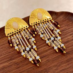 thumbnail for European and American vintage vintage gold series earrings gold-plated non-impact earrings high-end earrings women