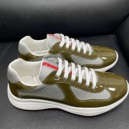 thumbnail for P brand's new European-style color-blocked mesh and genuine leather casual sneakers, available in a couple's style, with a glossy patent leather finish, suitable for cross-border sales