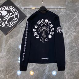 thumbnail for Chrome Hearts New Croats Pure Cotton Crewneck Spring and Autumn Long Sleeve T-shirt Guangzhou Cross-border Batch