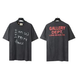 thumbnail for Camiseta casual folgada de manga curta com estampa retrô colorida da marca G D, estilo streetwear, para casais, masculina e feminina, para exportação.