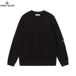 thumbnail for Cross-border stone island stone island autumn and winter sweater basic classic armband men&#039;s and women&#039;s round neck pullover long sleeve