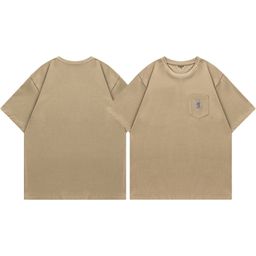 thumbnail for Cross-border overseas summer classic Carhartt Carhartt pocket patch letter embroidered couple short sleeve T-shirt