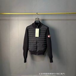 thumbnail for Big Goose Knit Men's Full Zipper Lightweight Down Knit Jacket Canadian Same Lightweight Jacket 6830M