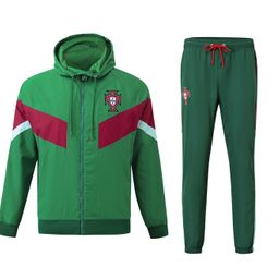 thumbnail for Jaqueta corta-vento de manga comprida uniforme de futebol da Seleção Nacional AC Portugal Tottenham Lyon da Copa Europeia de 2425