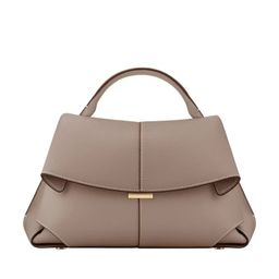 thumbnail for Polene leather bag women's French niche design fashion pleated shoulder handbag smile bag cross-border portable