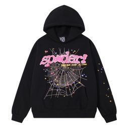 thumbnail for Beautiful Trendy Men's and Women's 555555 Spider Web Foam Printed Hip-Hop Loose fleece-lined Hooded Sweat suit