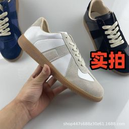 thumbnail for Margiela Training Shoes, Military-Style Sneakers, Versatile Retro Casual Round-Toe Lace-Up Couple's Soft-Soled Comfortable Women's Shoes