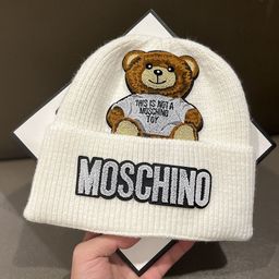thumbnail for Cute plush bear patch woolen hat women's autumn and winter warm cartoon slimming knitted hat big brand cold hat head