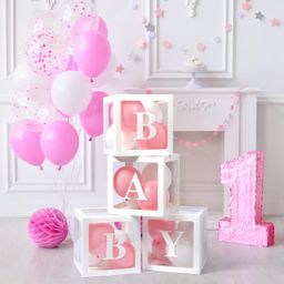 thumbnail for Cross-border transparent balloon box baby birthday letters BABY balloon box birthday party venue scene layout