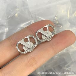 thumbnail for Huajia New European and American Style Trendy All-match Diamond Earrings Light Luxury Fashion Commuter Earrings for Women