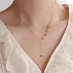 thumbnail for Titanium steel non-fading star necklace women's 2025 new trendy titanium steel tassel clavicle chain Y slimming necklace is versatile