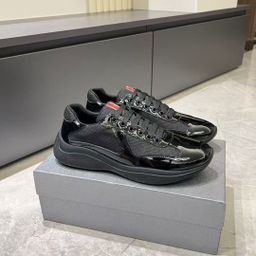 thumbnail for Spot second foreign trade Americas cup P home bright leather mesh breathable casual fashion sports patent leather men's shoes