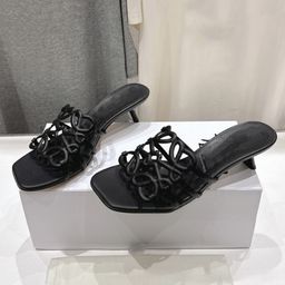 thumbnail for Pure original Luojia same 25-year-old new transparent leather strap slippers simple retro style flat beach slippers